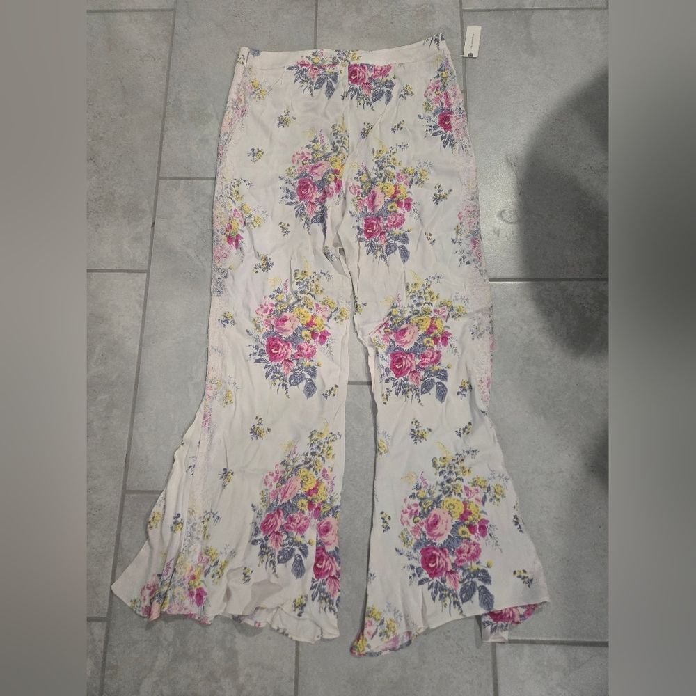 Anthropologie Flare Lace Pants Size 14 Tall NWT - Picture 2 of 6